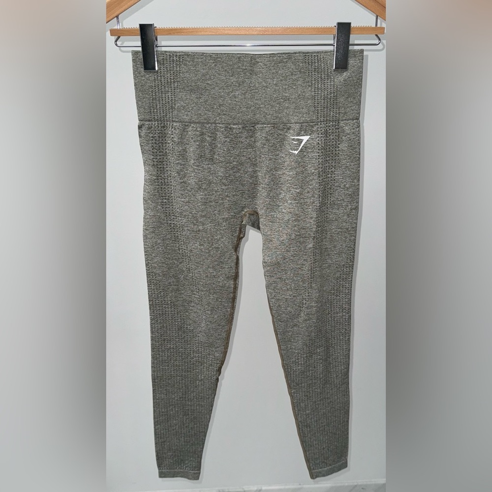 Gymshark Vital‎ Seamless Leggings in Khaki Marl, Size S